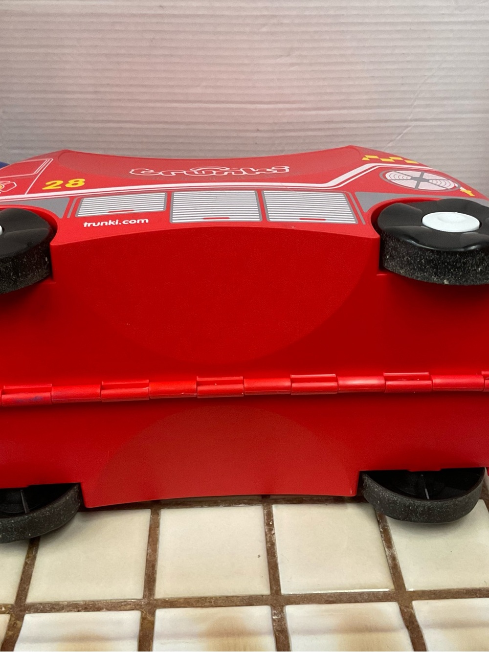 Red Ride-On Fire Engine Suitcase for Kids - Picture 9 of 9